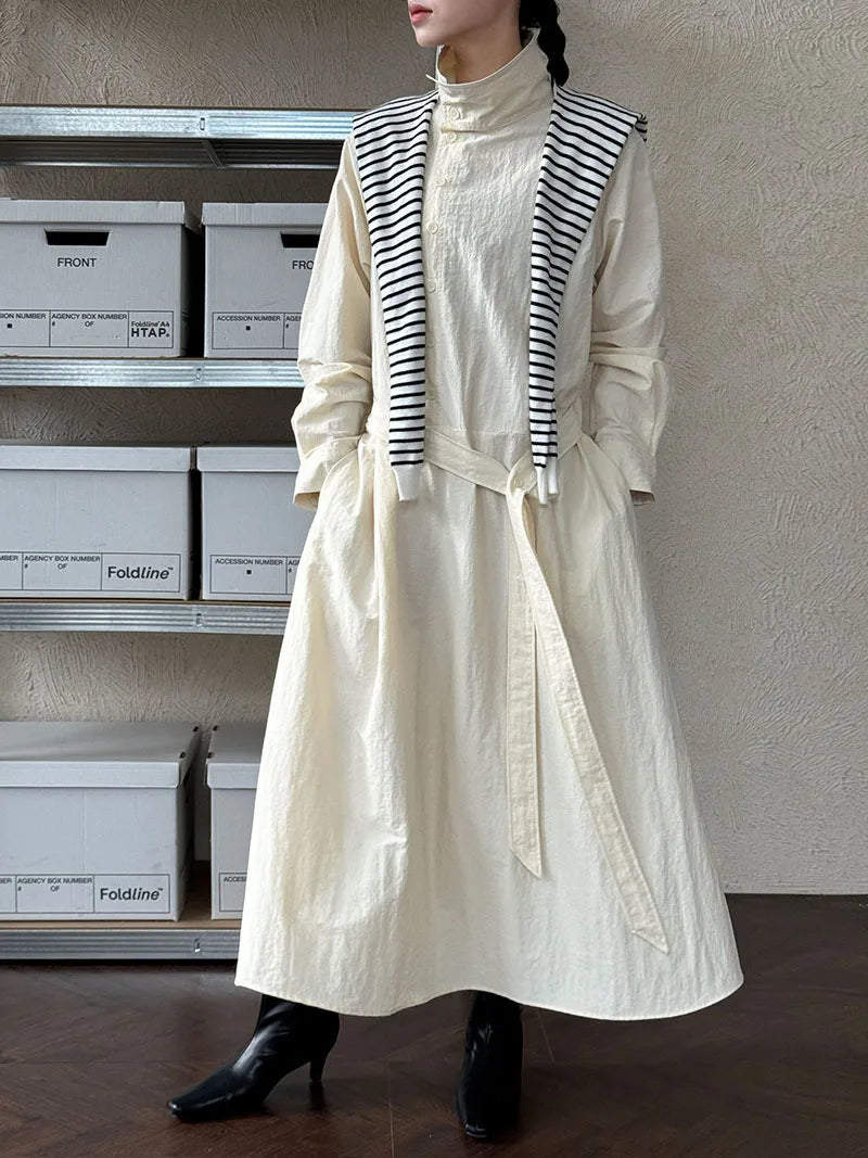 Luxe Cotton Blend Belted Dress