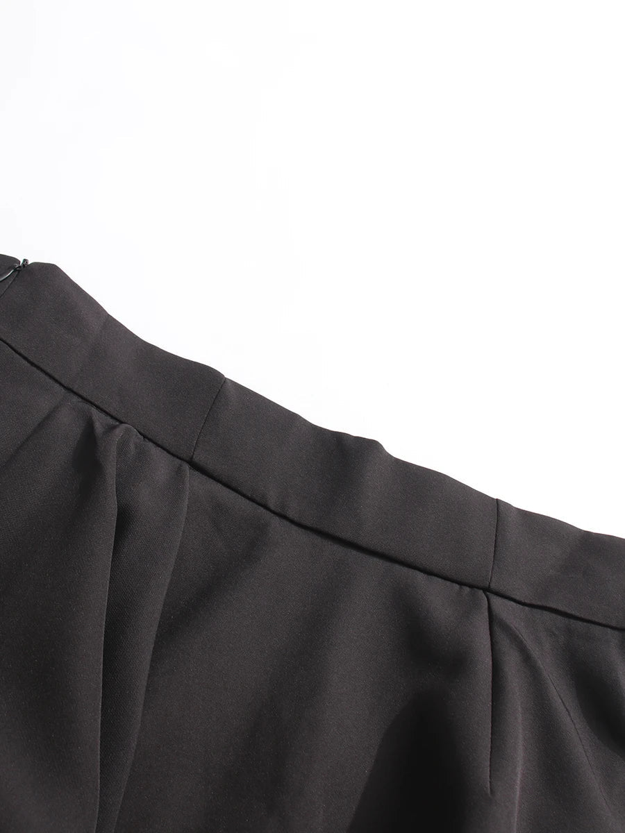 Floral Pleated Basque Waist Skirt