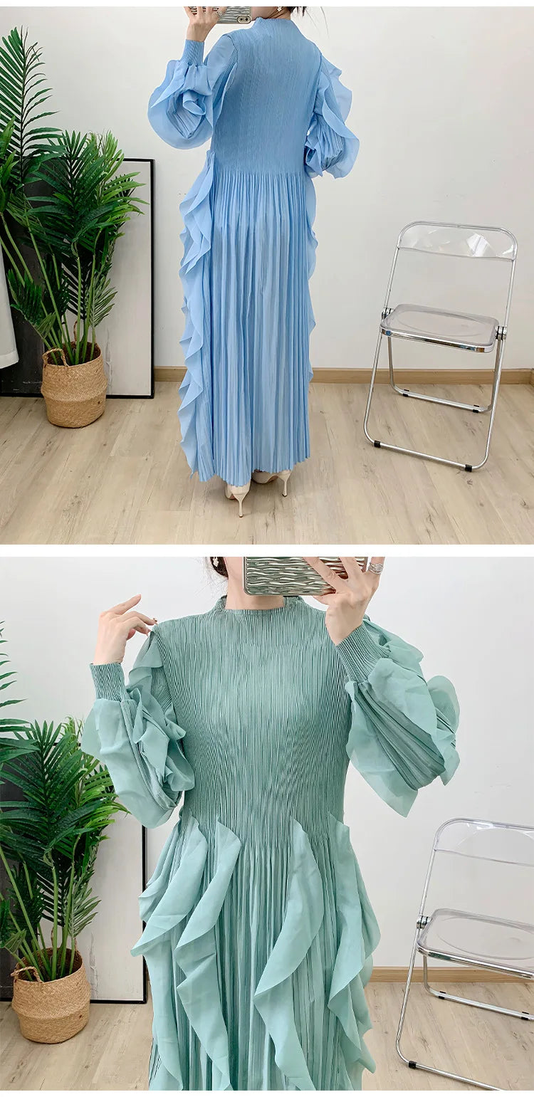 Truly Plissé Ruffle Dress