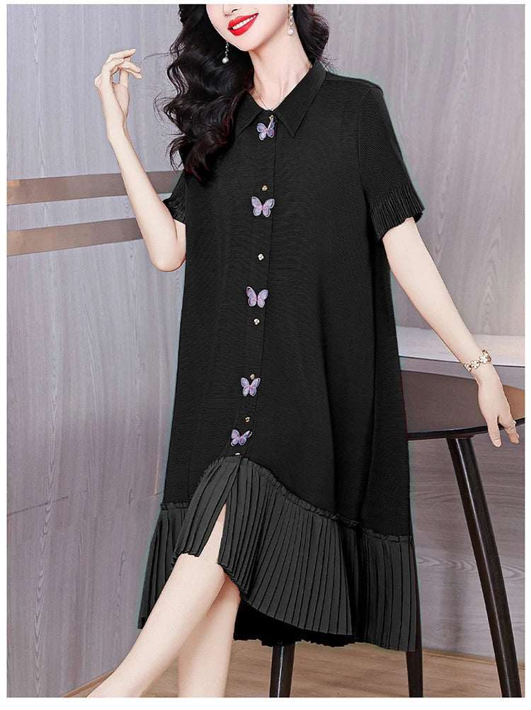 Flowy Pleated Butterfly Dress