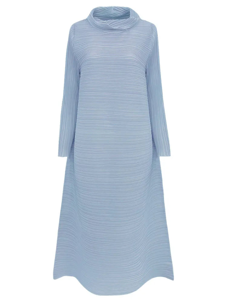 Luxe Pleated Mock Neck Dress