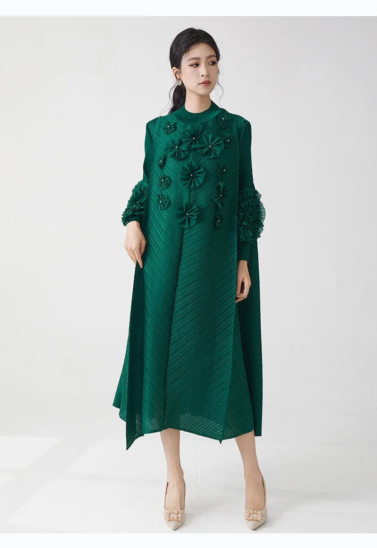 Floral Pleated Midi Dress