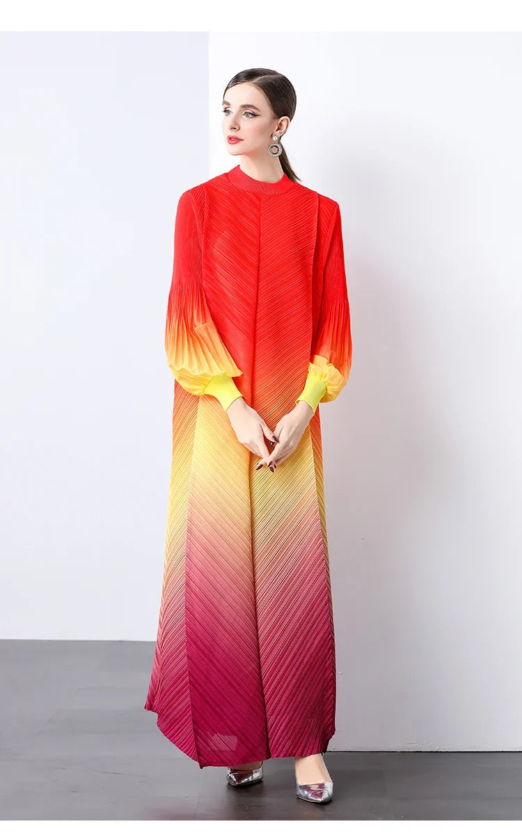Oversized Plissé Pleated Dress