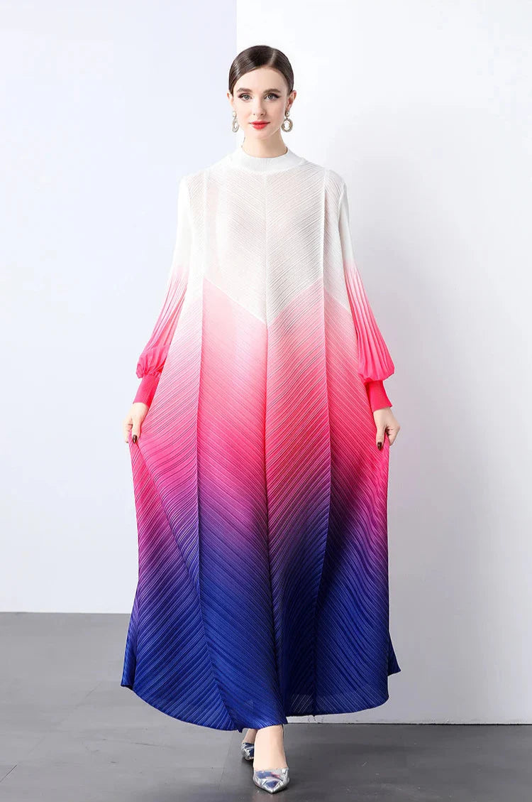 Oversized Plissé Pleated Dress