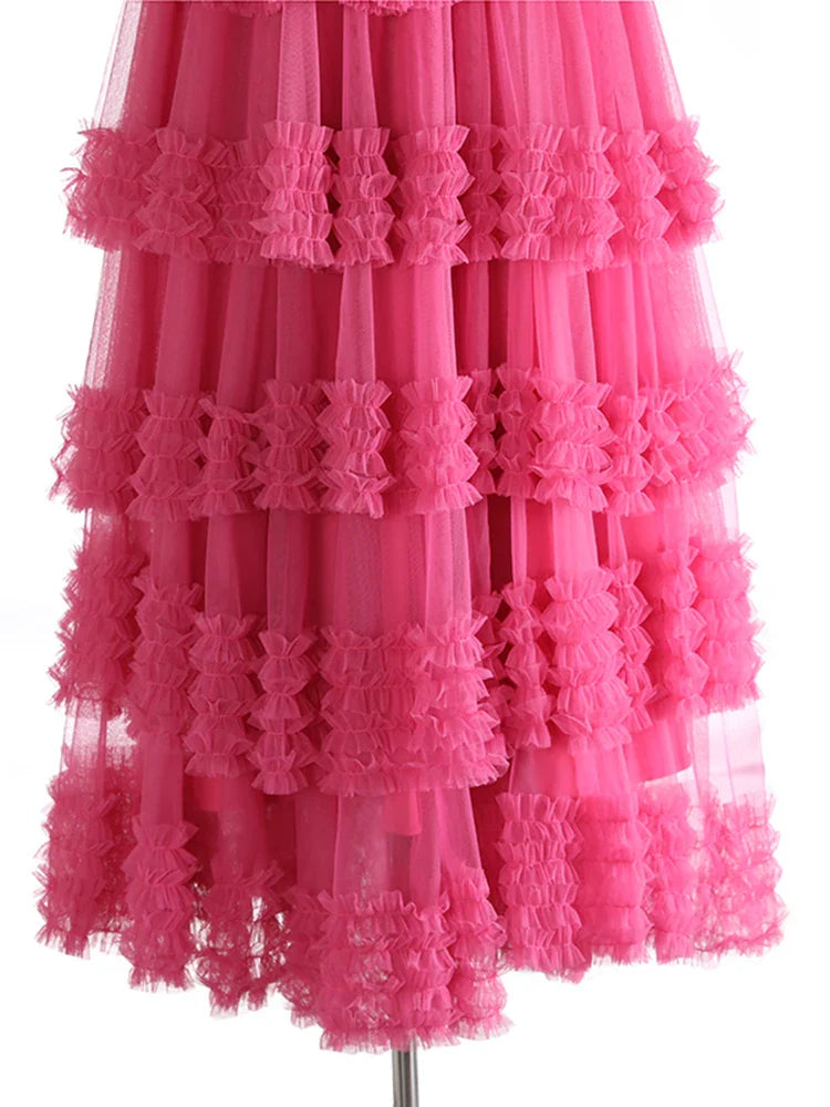 Romantic Ruffles Pull-on Midi Skirt