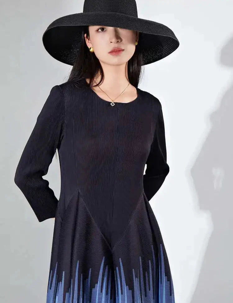 Luxury Pleated 3/4 Sleeve Dress
