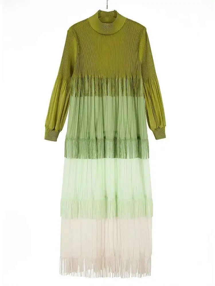 Luxury Pleated Fringe Dress