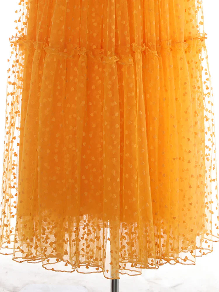 Swiss Dot Romantic Midi Skirt