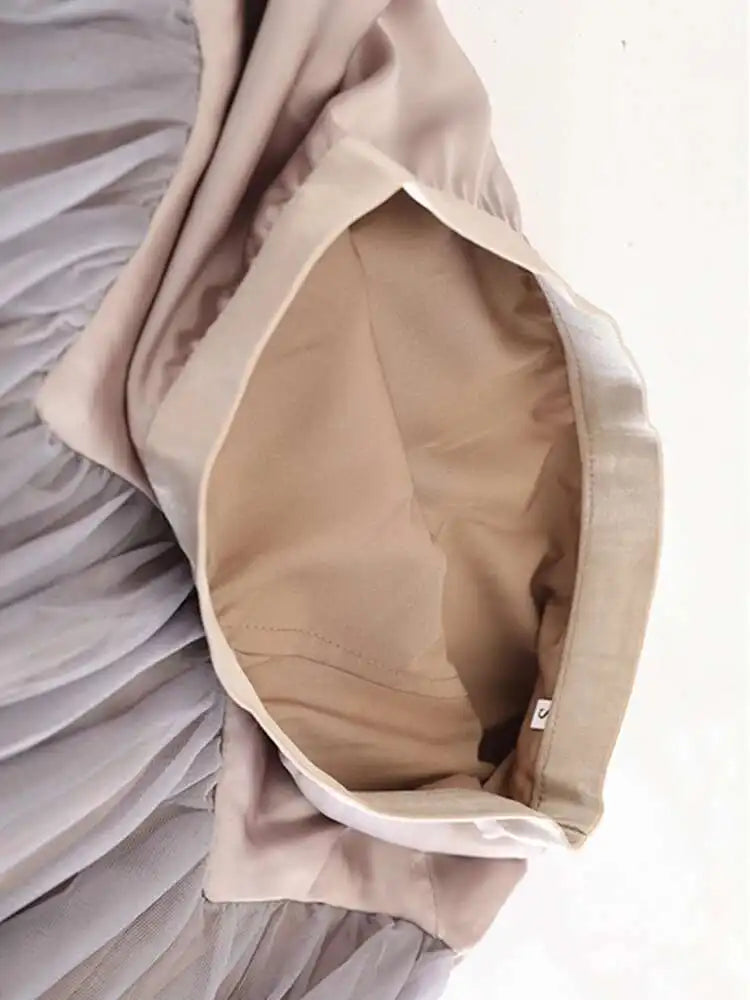 Tulle Slim-Fit Midi Skirt