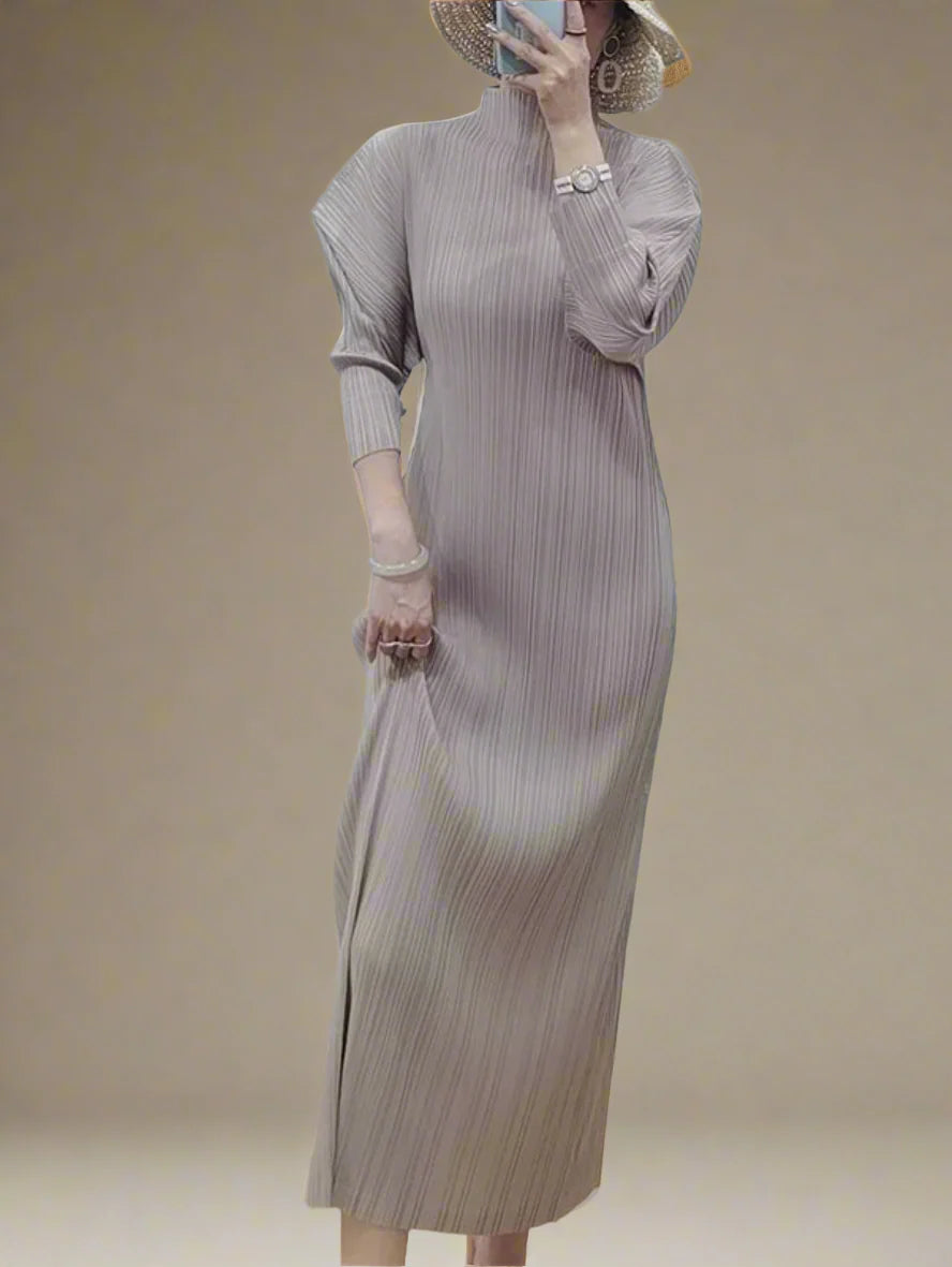 Truly Pleated Batwing Sleeve Dress