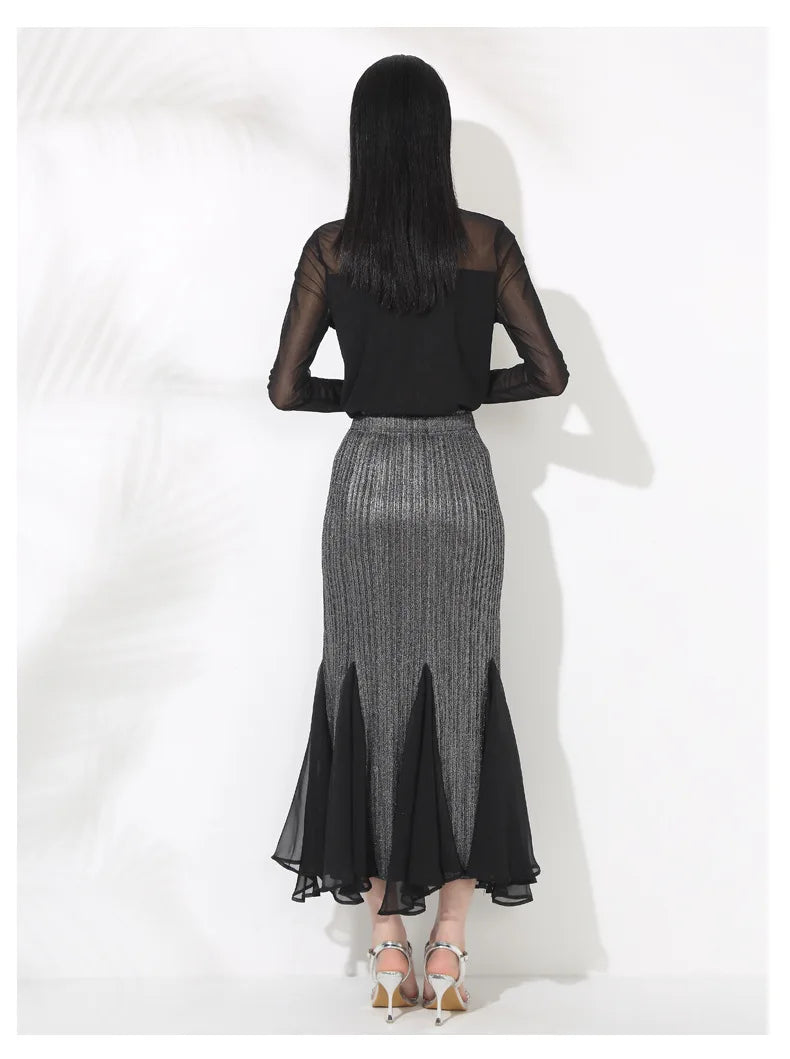 Truly Pleated Mermaid Midi Skirt