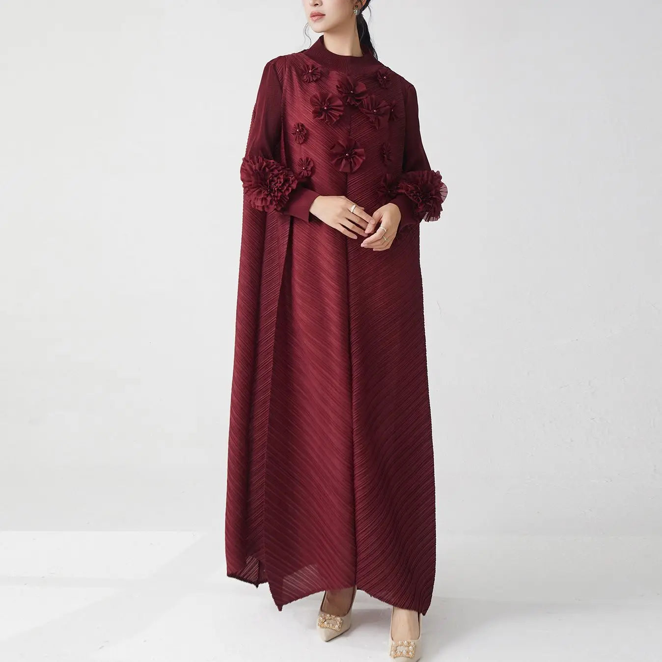 Floral Pleated Midi Dress