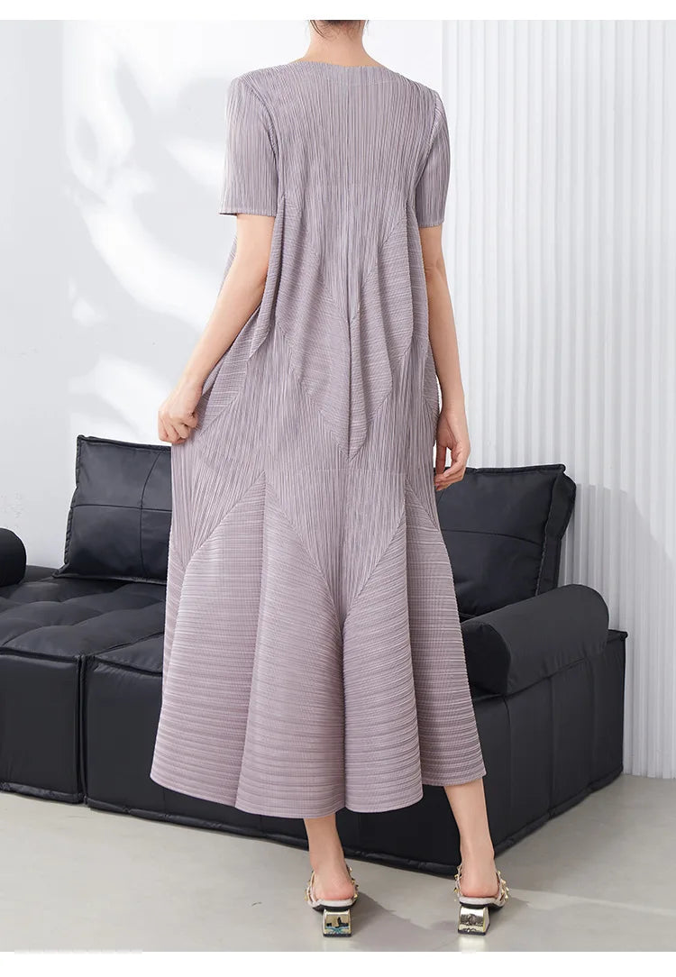Truly Pleated Short Sleeve Dress
