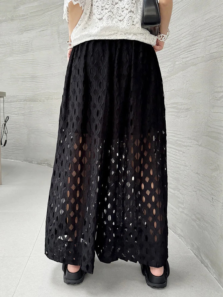Elegant Cutout Wide-Leg Trousers