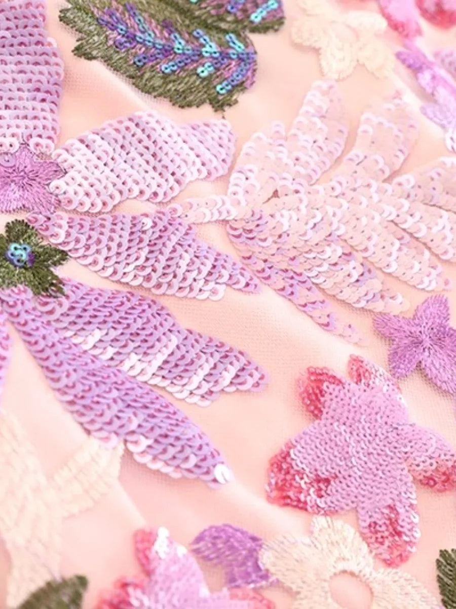 Luxury Floral Sequin Skirt