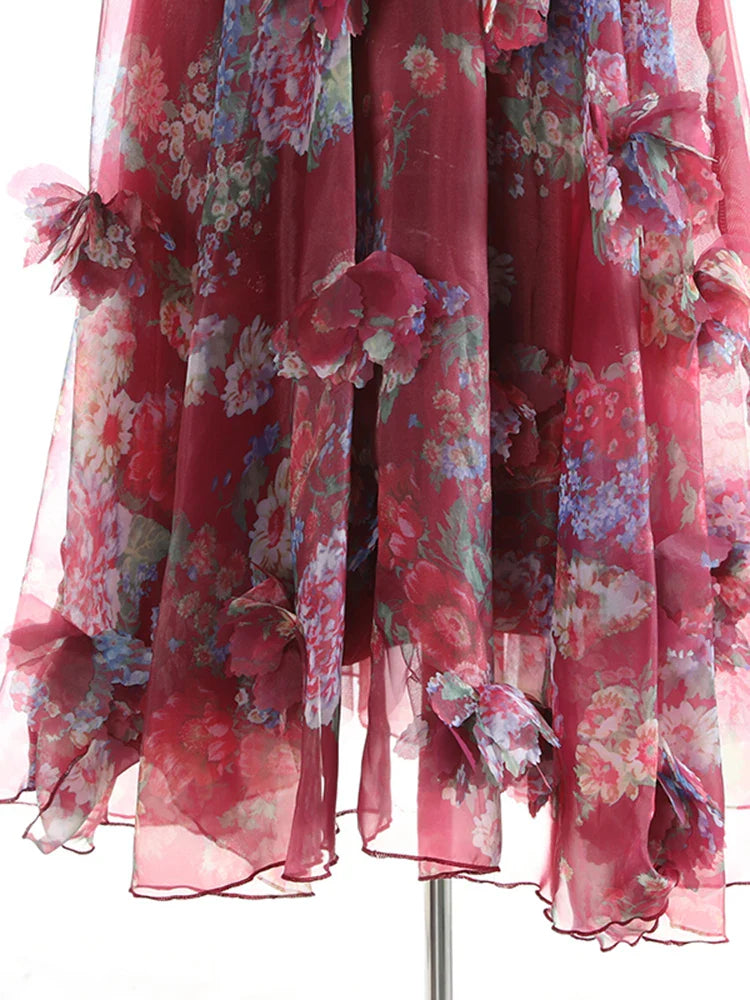 Floral Appliqué Pull-On Skirt