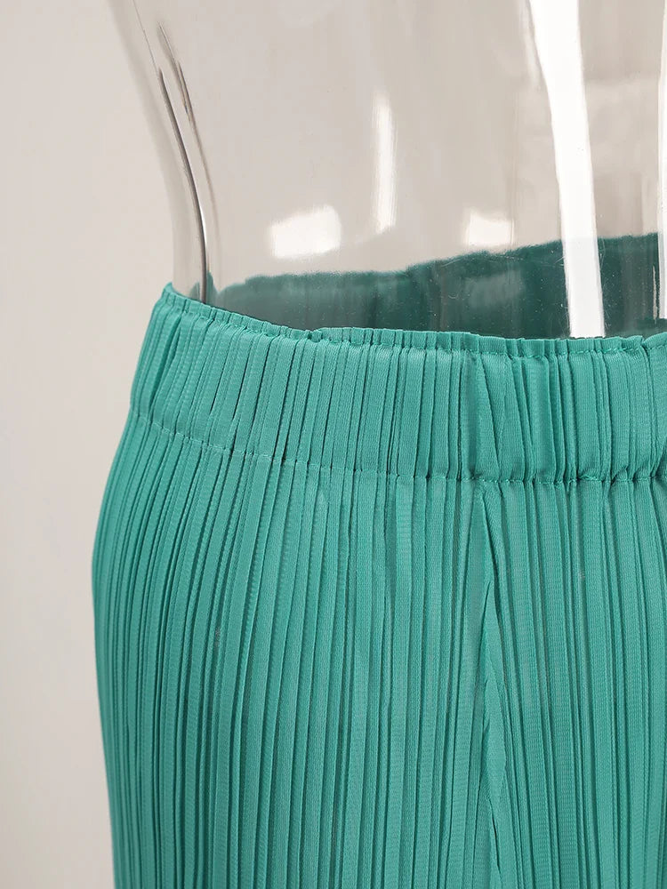 Truly Plisse Wide-Leg Pants