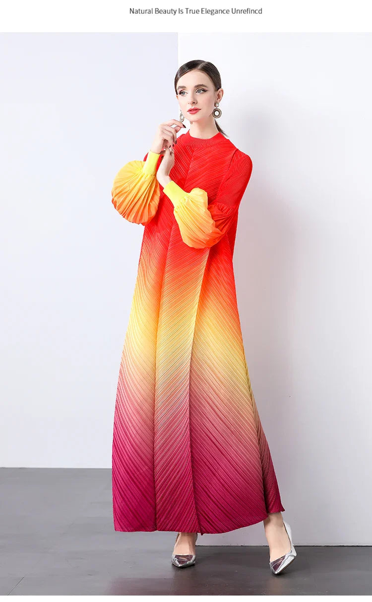 Oversized Plissé Pleated Dress