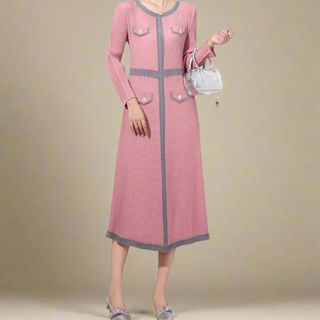 Luxury Pleated Office Dress