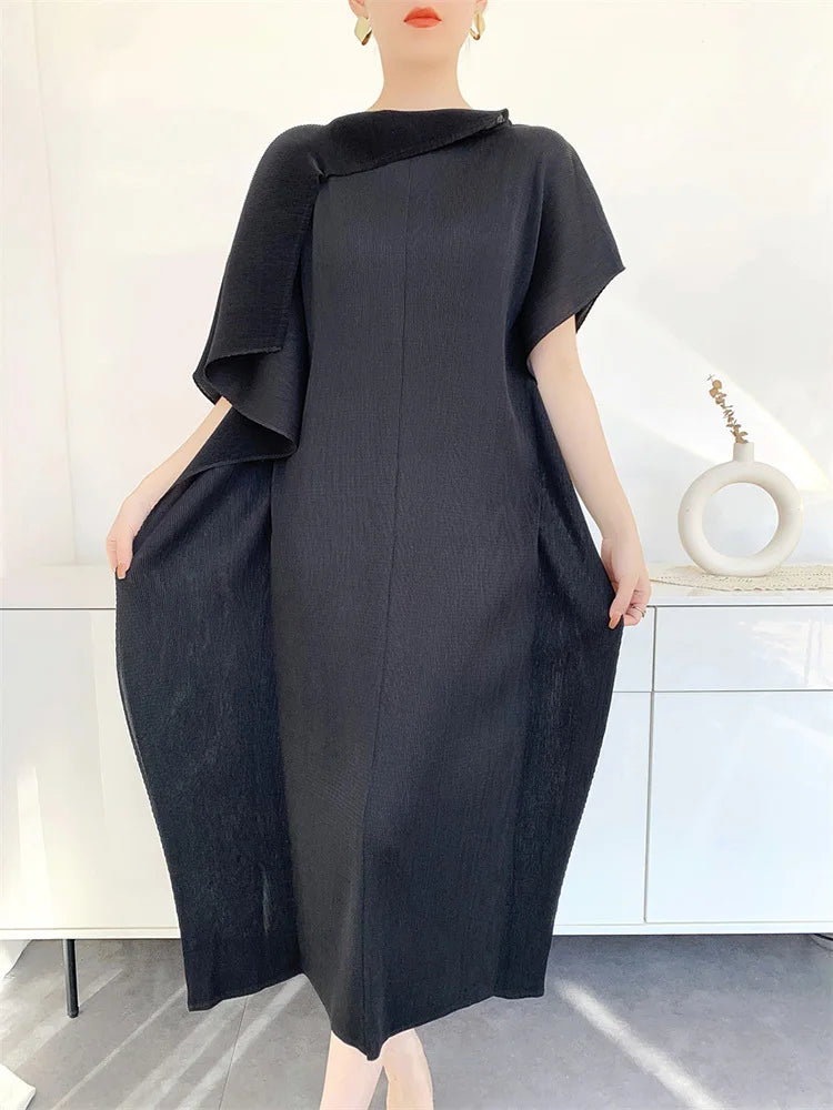 Pleated Tunic Short Sleeve Dress