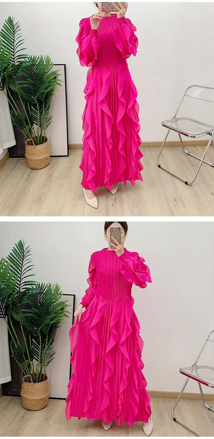 Truly Plissé Ruffle Dress