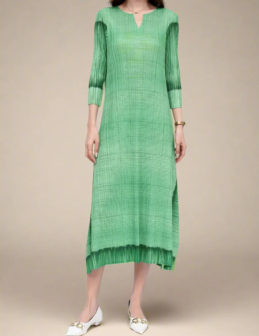 Luxury Casual Pleated Midi Dress