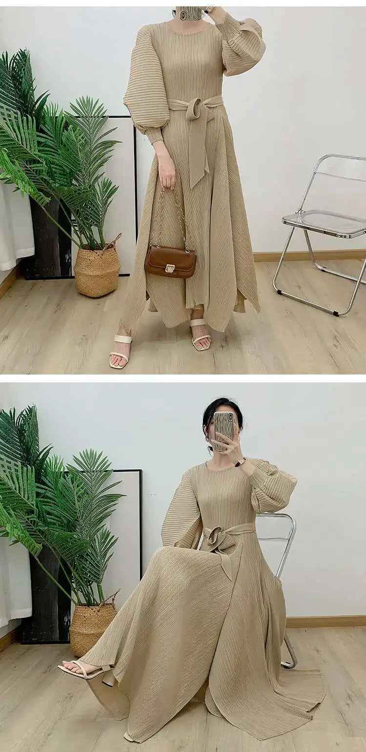 Truly Pleated Loose Long Dress