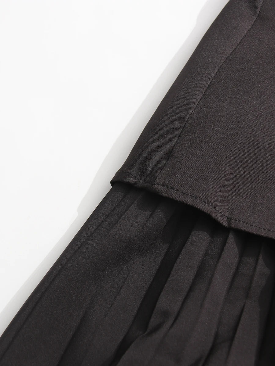 Floral Pleated Basque Waist Skirt