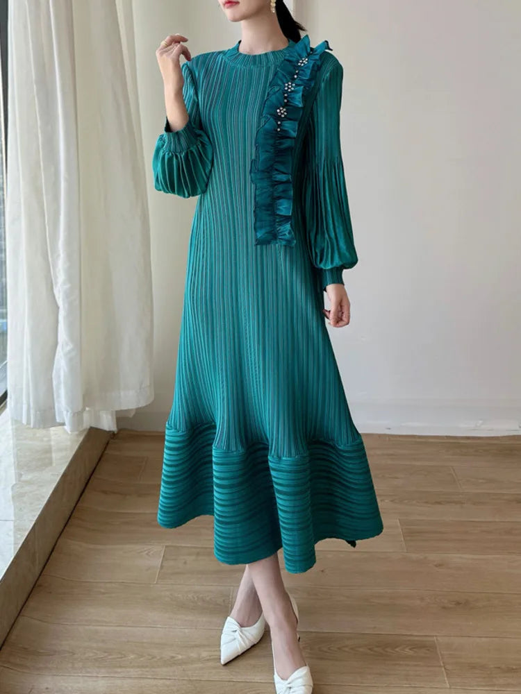 Truly Pleated Midi Dress with Floral