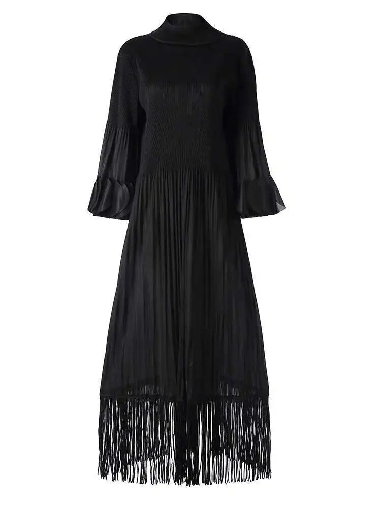 Luxury Plisse Tassel Fringe Dress