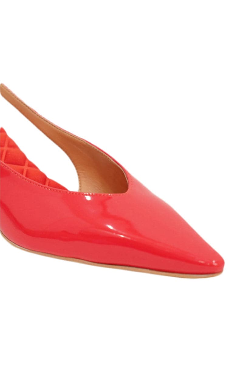 SILVANA RED PATENT-EFFECT SLINGBCK PUMPS