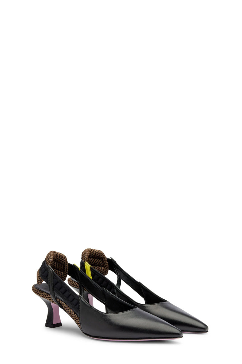 SLINGBACK TEA NERO HEELS