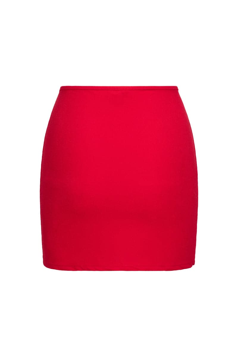 THE RED TERRY BRALETTE AND POCKET SKIRT SET