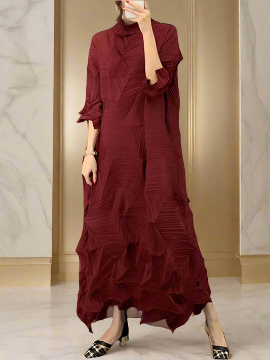 Signature Origami Midi Pleated Dress