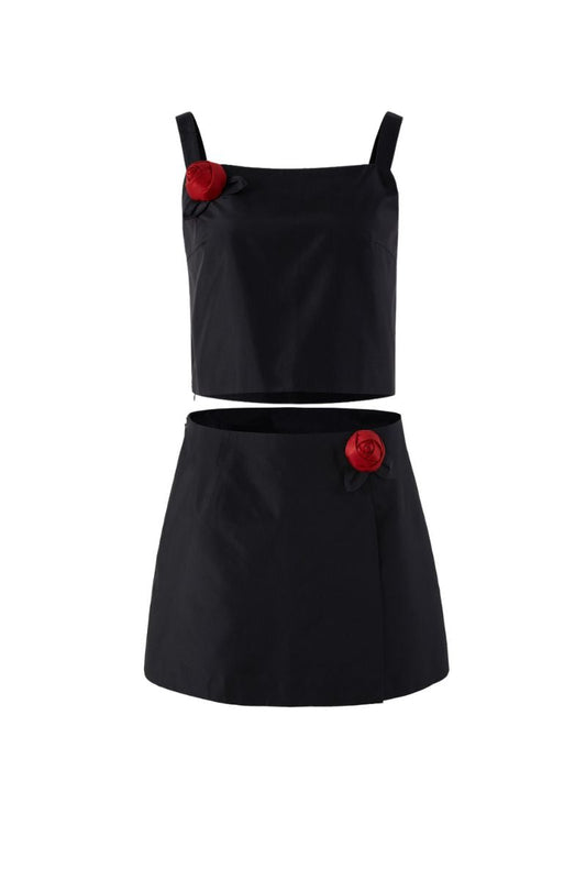 RED ROSE APPLIQUÉ SET