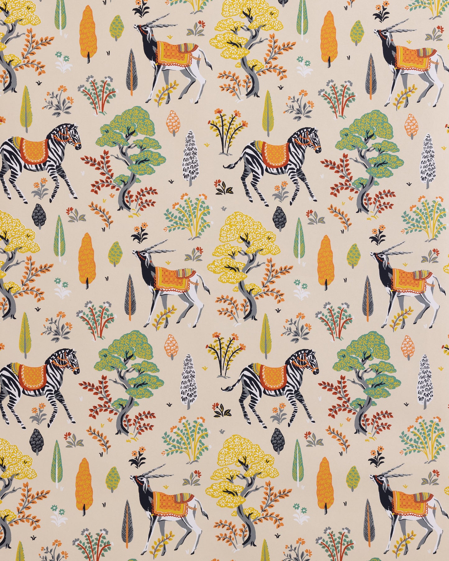 Antelope's Forest - Wallpaper Double Roll - Ivory