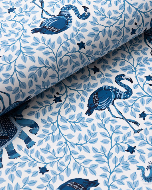 Flamenco - Wallpaper Double Roll - Pale Blue