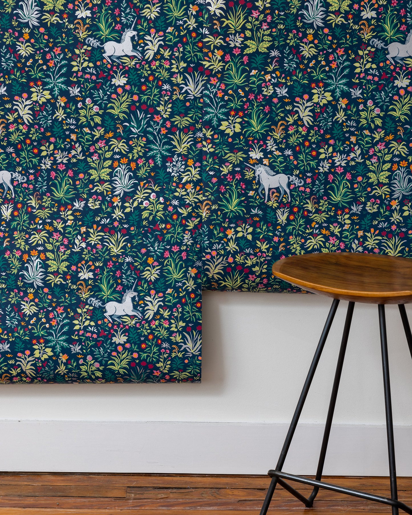 Unicorn's Garden - Wallpaper Double Roll - Indigo