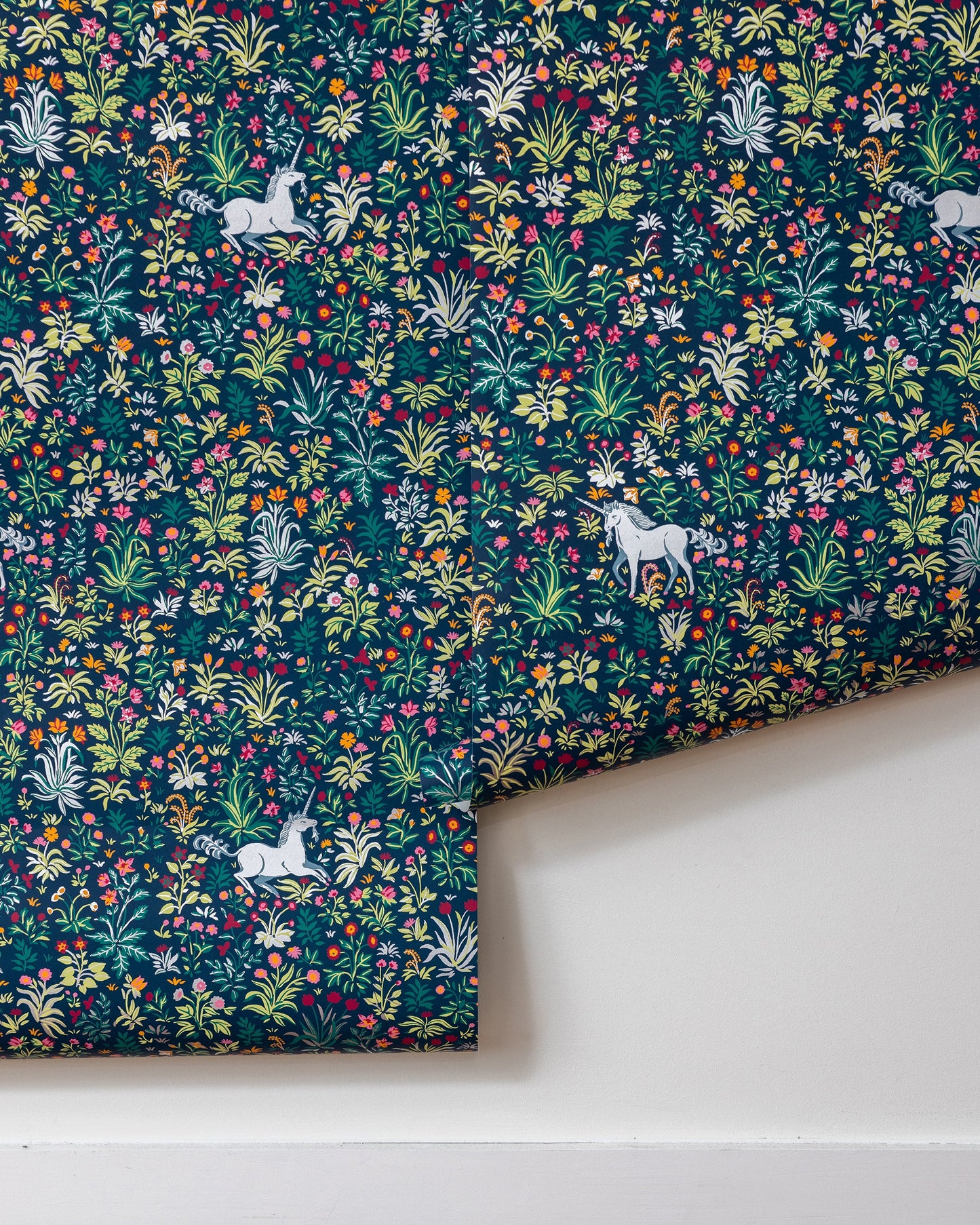 Unicorn's Garden - Wallpaper Double Roll - Indigo