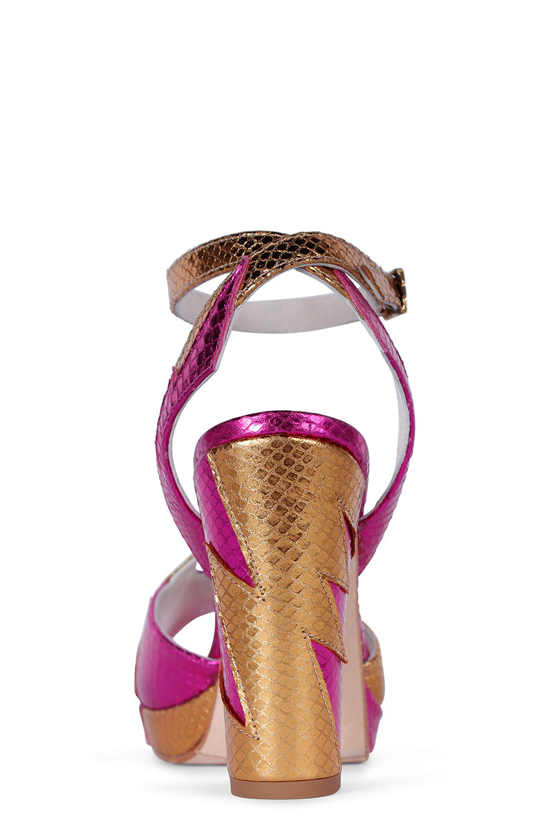 ZIA MID HEELS IN PINK ORANGE