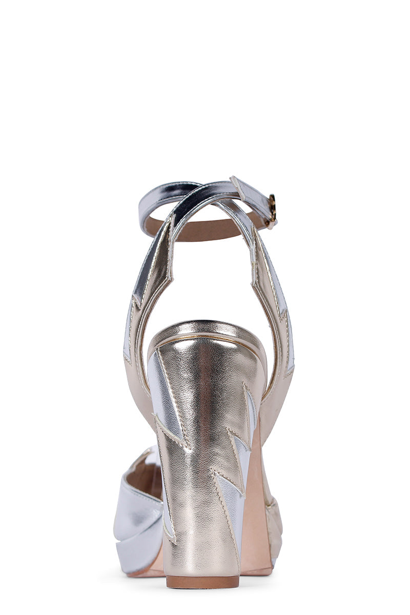 ZIA MID HEELS IN VEGAN GOLD