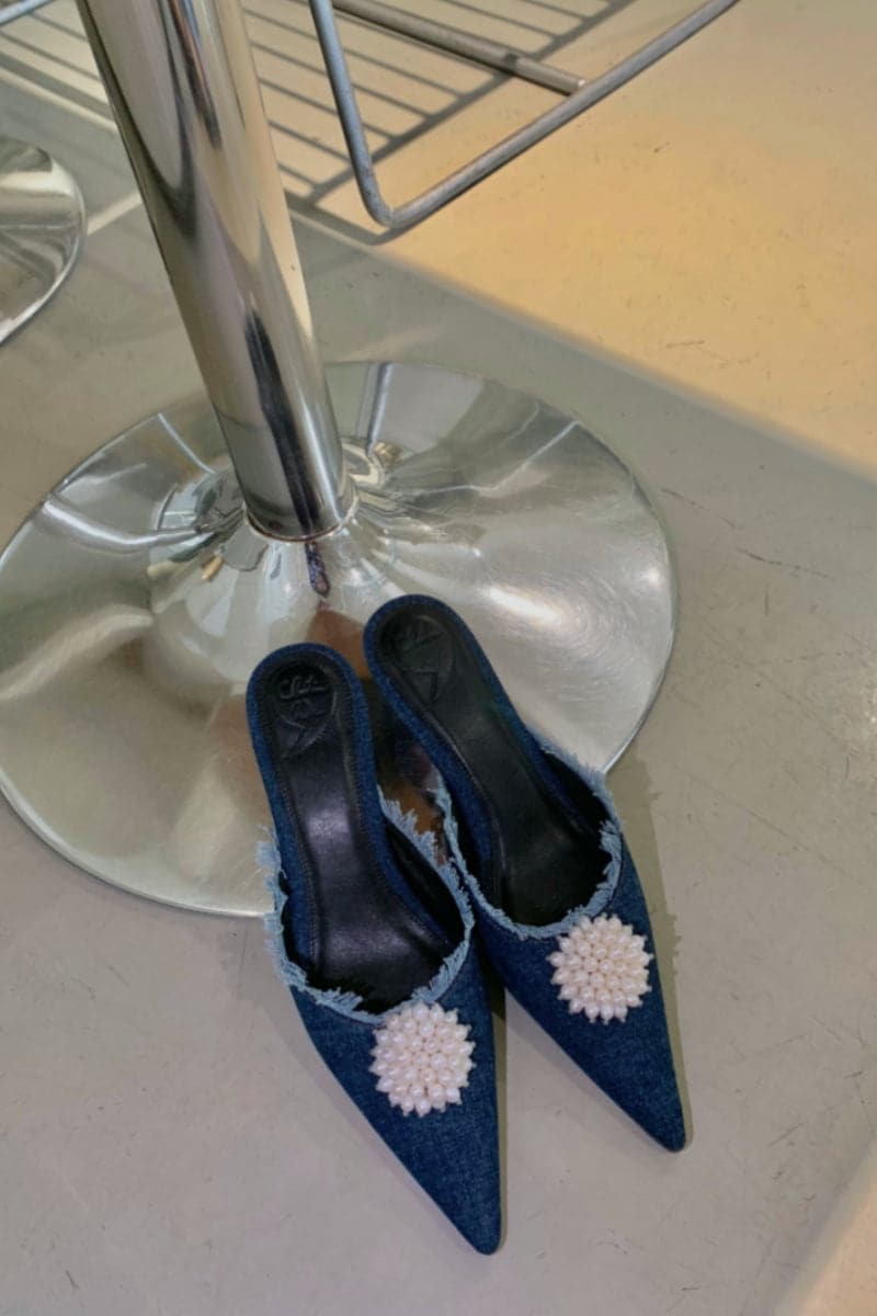 NALA DENIM KITTEN HEELS