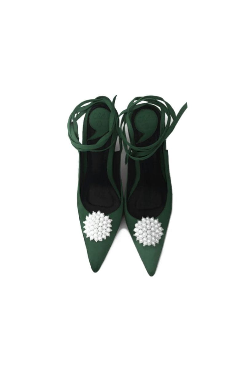 NINA PEARL EMBROIDERED HEELS