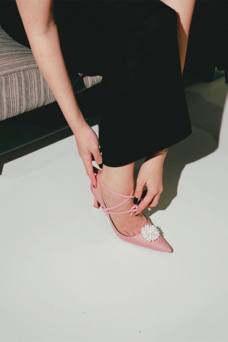 NINA PEARL EMBROIDERED HEELS