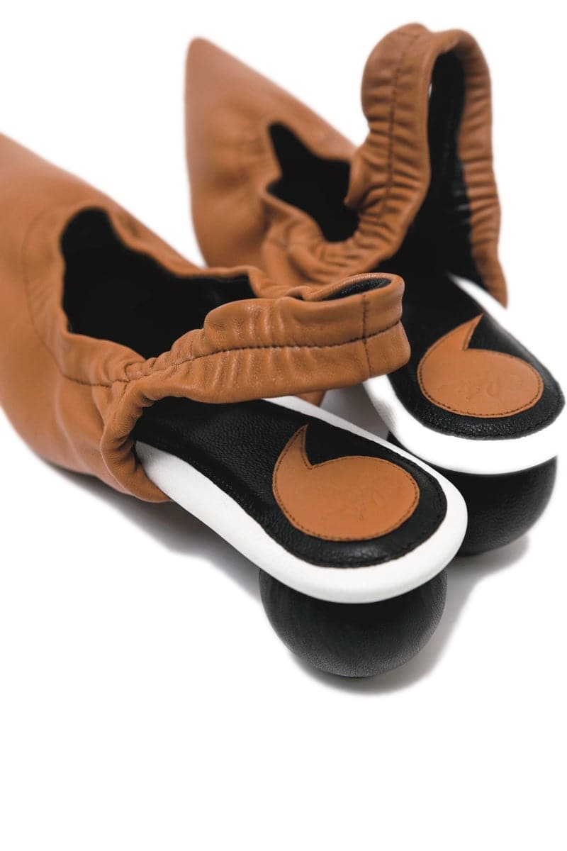 PHOEBE CARAMEL SLING-BACK HEELS