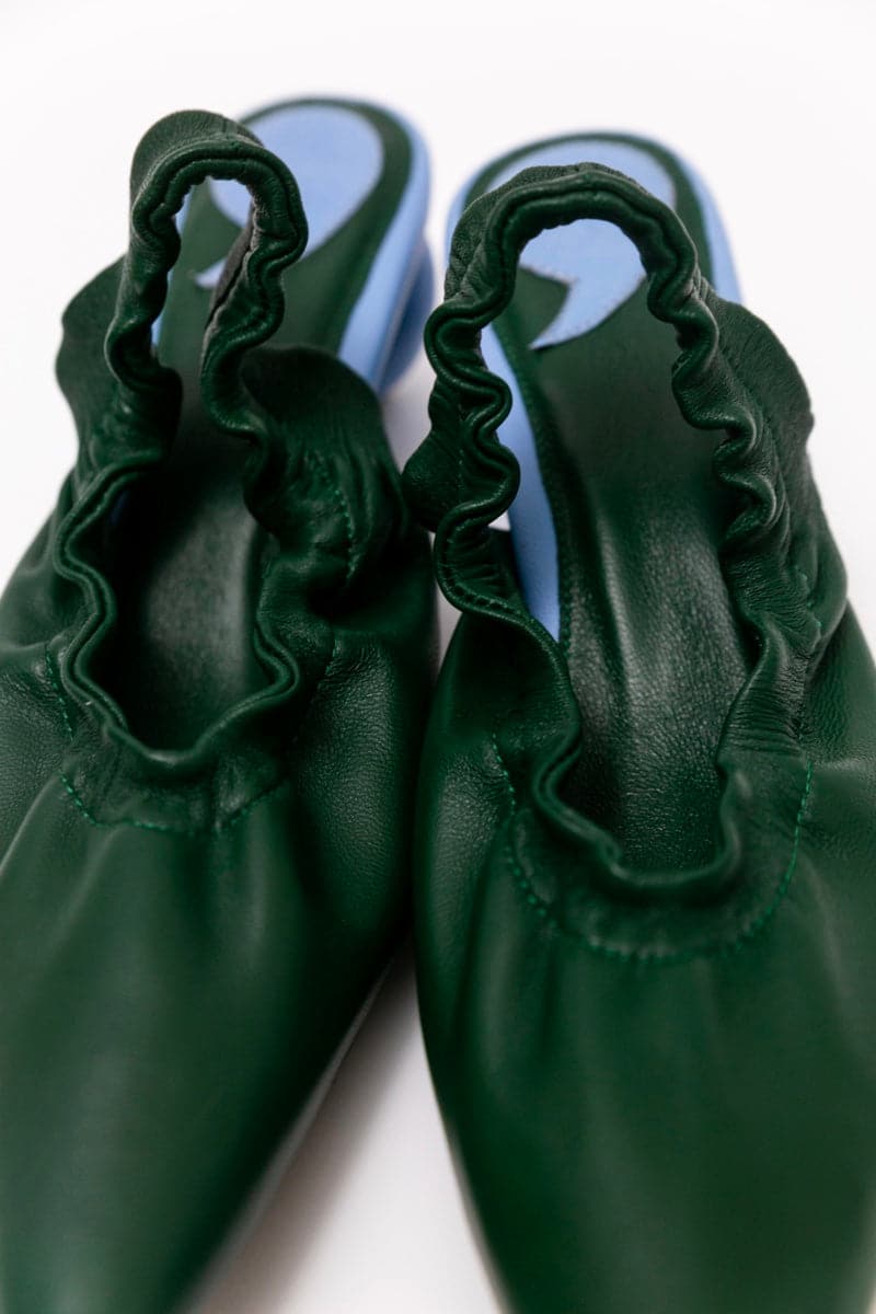 PHOEBE TOURMALINE GREEN MULES