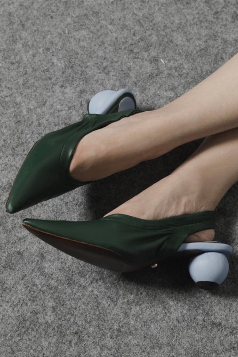 PHOEBE TOURMALINE GREEN MULES