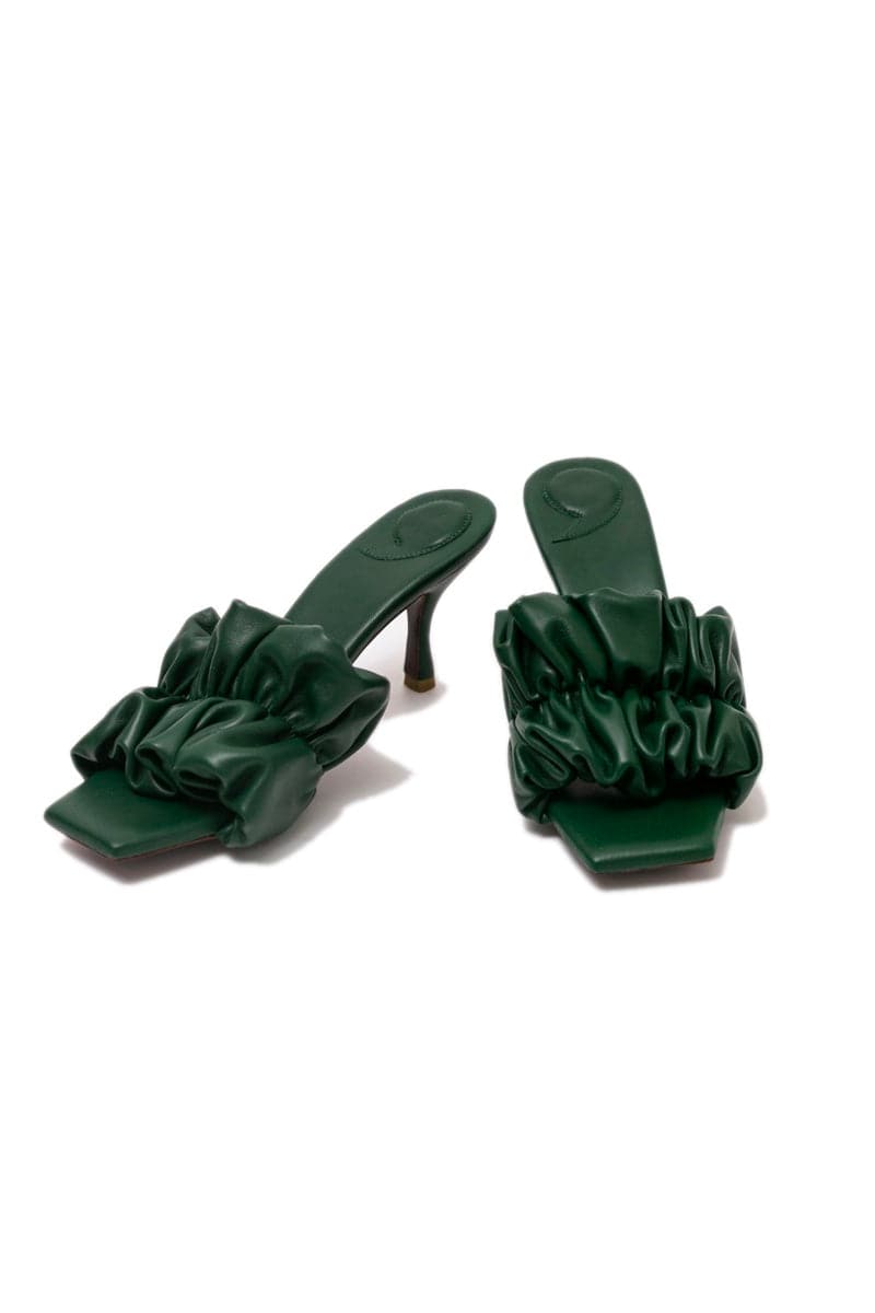 POPPY TOURMALINE GREEN MULES