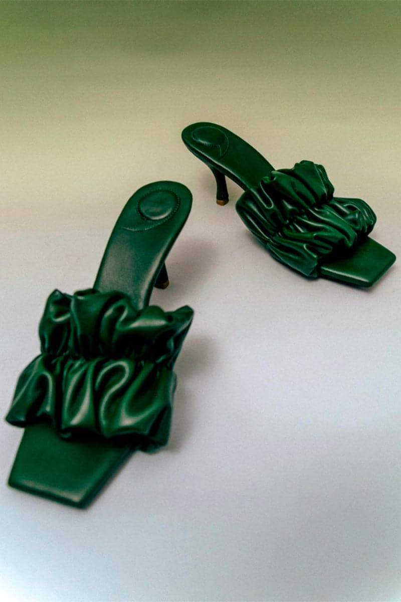 POPPY TOURMALINE GREEN MULES