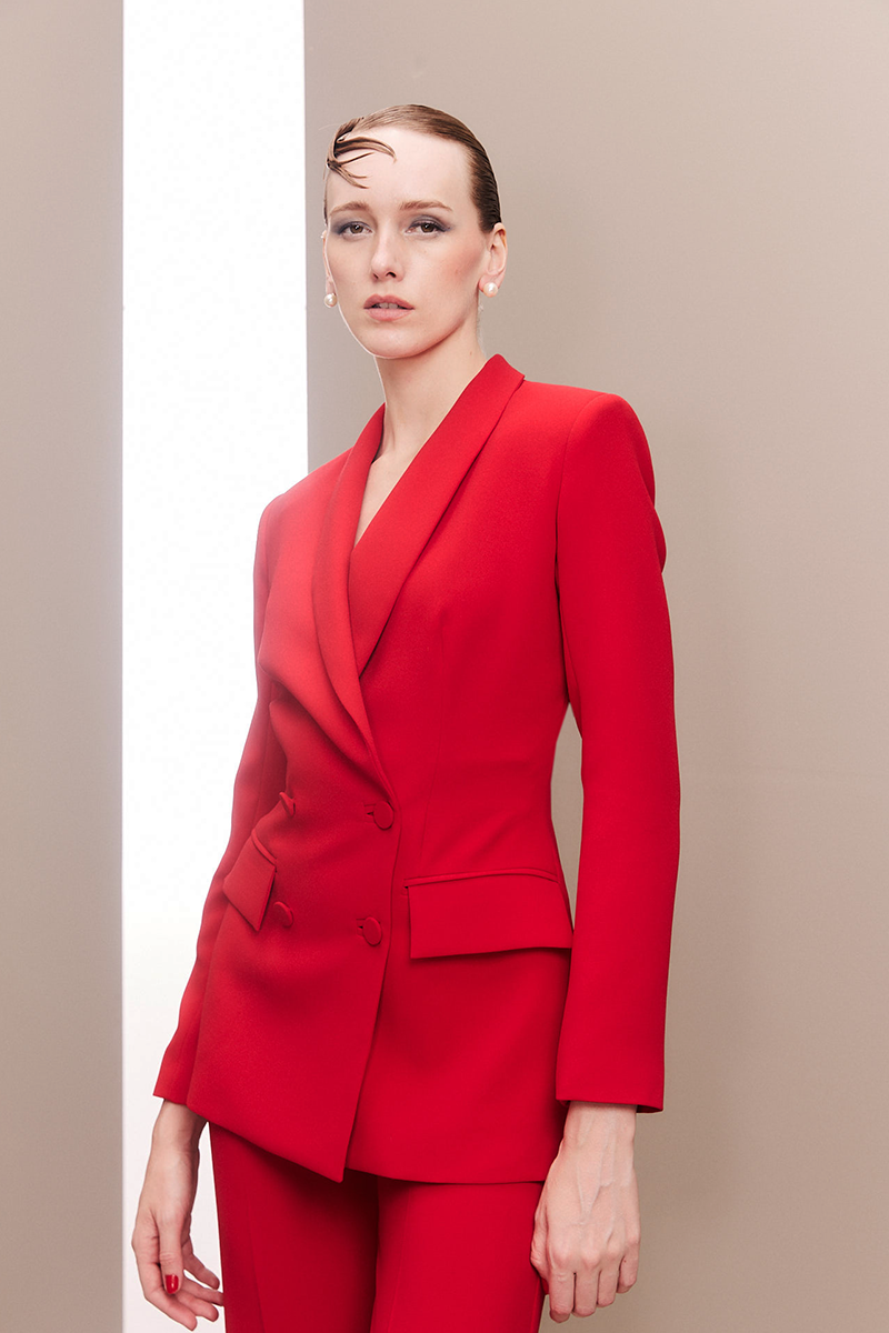 RED HOURGLASS SUIT SET